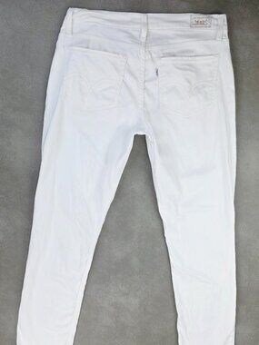 Levi's 524 Too Superlow Size 11 Juniors Womens 32 Inch Inseam White Denim Jeans